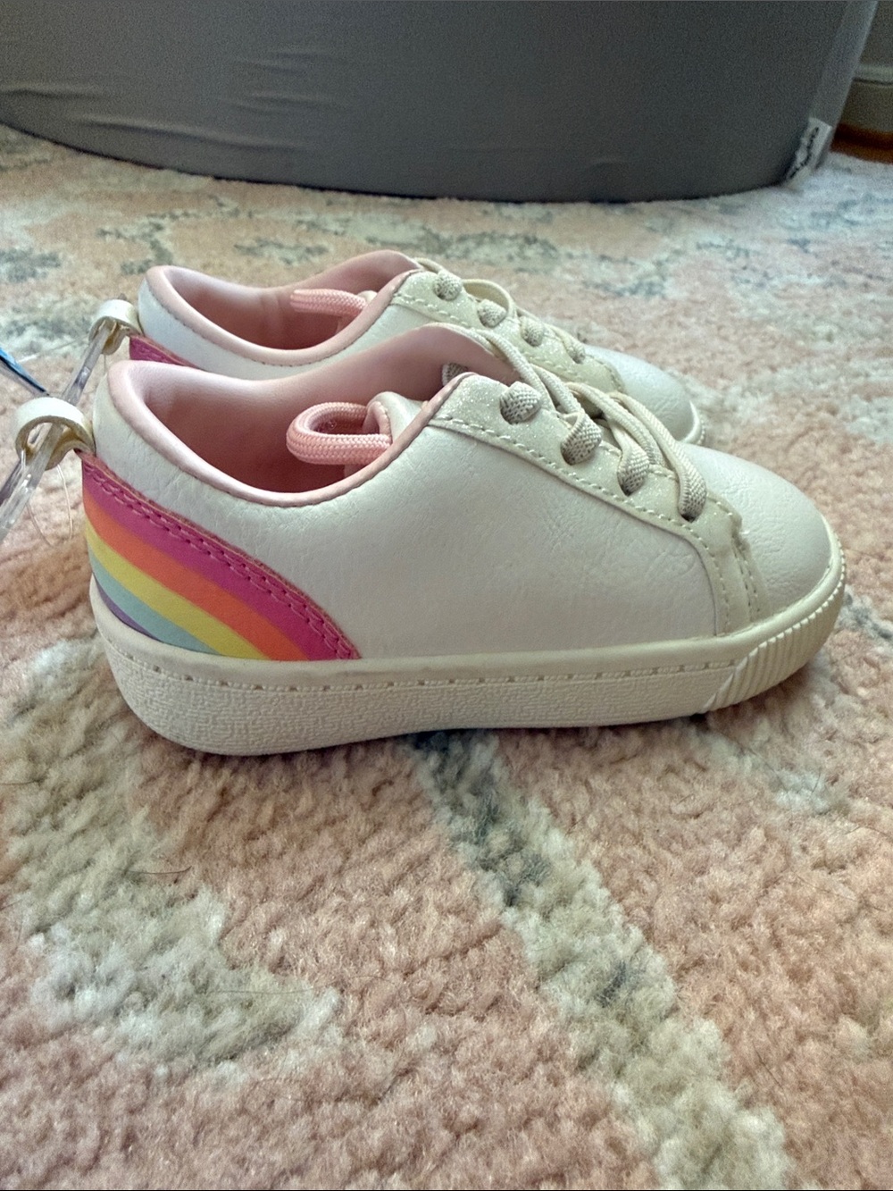 Carter's Cream Sneakers with Pink Collar - Toddler size 6